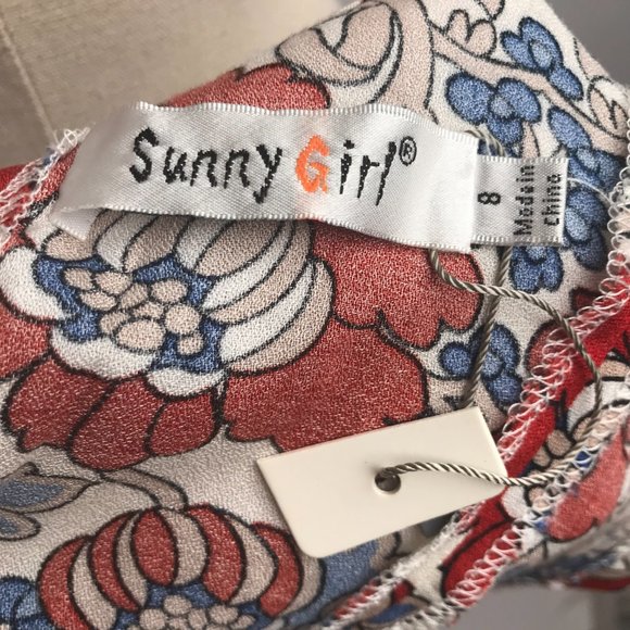 Sunny Girl New | Size 8 | Cap Sleeve Floral Fit & Flare Dress - Picture 7 of 8